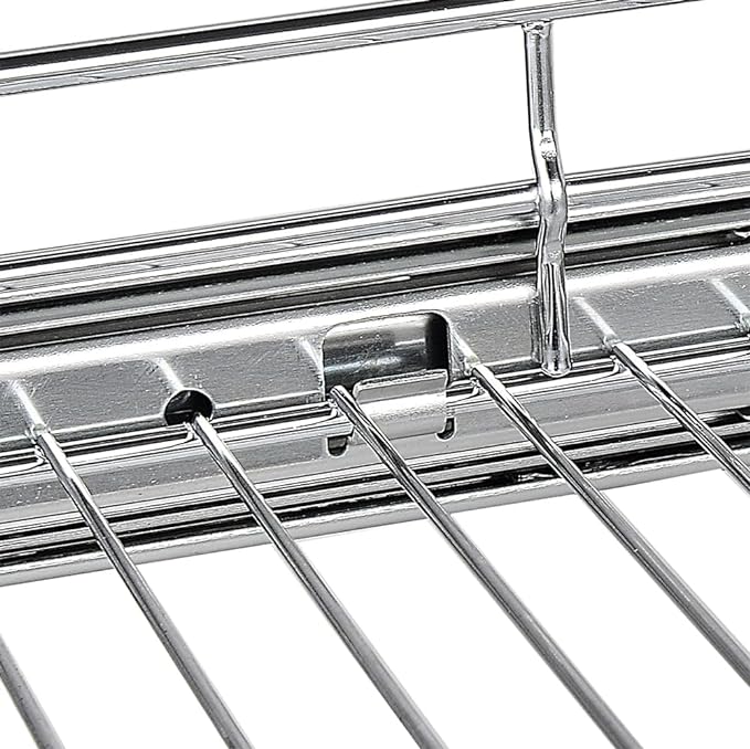 OCG Pull Out Cabinet Organizer 2 Pack (18" W x 21" D), Pull out Shelves 1 Tier, Cabinet Slide Out Shelves for Base Cabinet Organization in Kitchen Bathroom Pantry, Bottom Mount, Chrome Finish