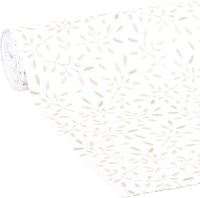 Smooth Top EasyLiner for Cabinets & Drawers - Easy to Install & Cut to Fit - Shelf Paper & Drawer Liner Non Adhesive - Non Slip Shelf Liner - 20in. x 6ft. - 6 Roll Project Pack - Taupe Buds
