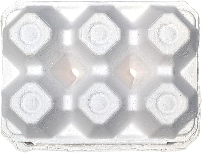White Half Dozen Blank Egg Cartons – 6-Pack Flat Top Half-Dozen Holder, Recyclable Pulp, Ideal for Farm-Fresh Eggs, DIY Custom Labeling, Eco-Friendly Storage - 20 Pack