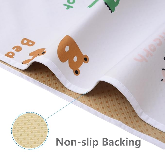 WOMUMON 51" Splat Mat for Under High Chair/Arts/Crafts, Baby Washable Spill Mat Waterproof Anti-Slip Floor Splash Mat, Portable Play Mat and Table Cloth