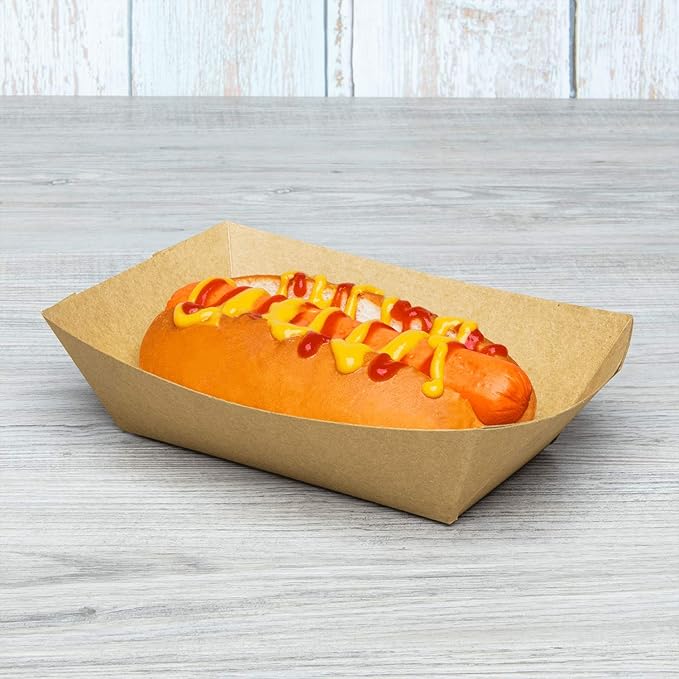 Karat [3 lbs - 500 Pack Kraft Paper Food Serving Tray for Hot Dogs, Fries, Roasted Chicken, Ribs, Steaks (FP-FT300K)