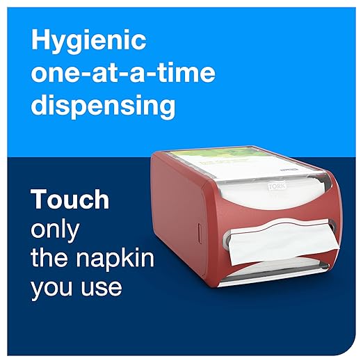 Tork Xpressnap Countertop Napkin Dispenser Red N4, Signature Range, 5.7" x 7.5" x 12.1", 6436000