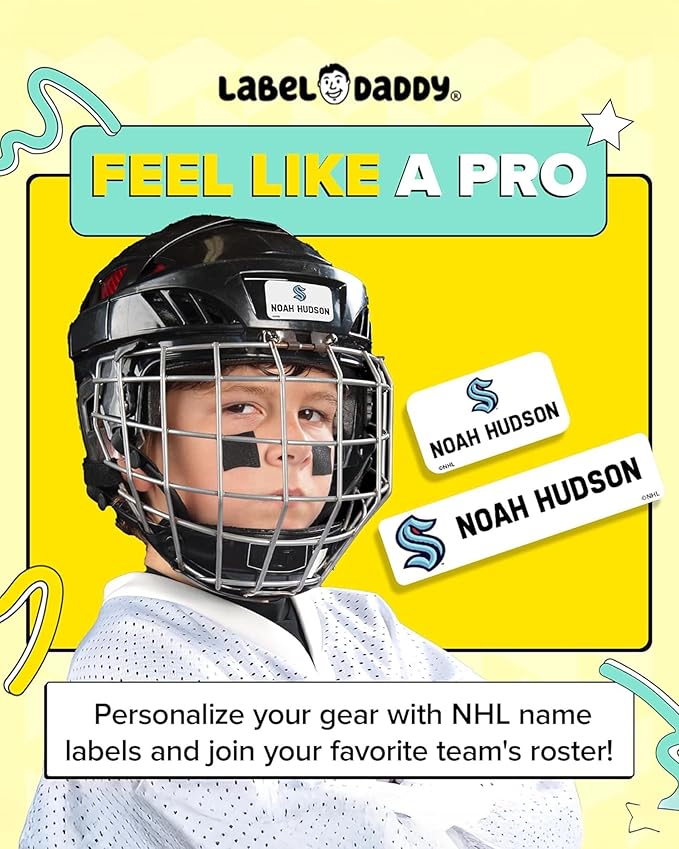 NHL Hockey Labels - Custom Peel and Stick, Waterproof Labels - Great for Organization, Sports, School, Day Camp Label - 155 Pack (Columbus Blue Jackets)