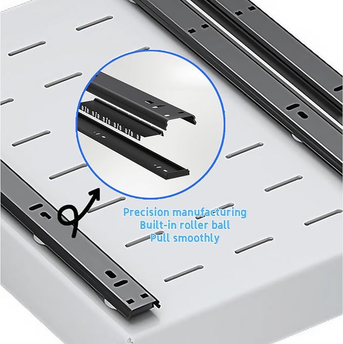 RAKSONIC Non-punch Retractable Cabinet Pull-Out Basket, Perfect for Housewives and Culinary Enthusiasts,Pull-Out Ahelf Kitchen Storage Device for Sinks and Drawers.(Grey-Large)