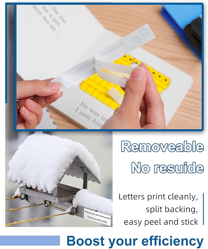 24mm Label Tape for PT-D610BT PT-D600 PT-P710BT PT-2430 TZE-S251 24mm 0.94" Laminated White Replacement for Brother P-Touch Extra-Strength Tape 1" TZe TZ Strong Adhesive Label Maker Refills, 6 Pack