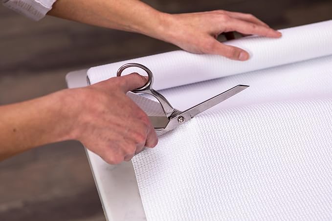 Smooth Top EasyLiner for Cabinets & Drawers - Easy to Install & Cut to Fit - Shelf Paper & Drawer Liner Non Adhesive - Non Slip Shelf Liner - 20in. x 6ft. - 6 Roll Project Pack - Taupe Buds