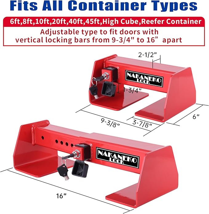 Container Locks, Heavy Duty Cargo Lock, Container Door Locks, Semi Trailer Door Lock, Semi Truck,Anti-Theft, Rust-Proof,Cargo Security, Bolt Cutter Resistant,Key Lock, Mechanical