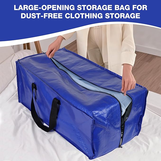4 Pack Dorm Moving Bags with Backpack Straps Heavy Duty Moving Boxes Supplies Packing Cubes Alternative,Large Storage Totes Travel Space Saver Bags for Room Essentials,Stow Clothes 93 L 25 Gallons