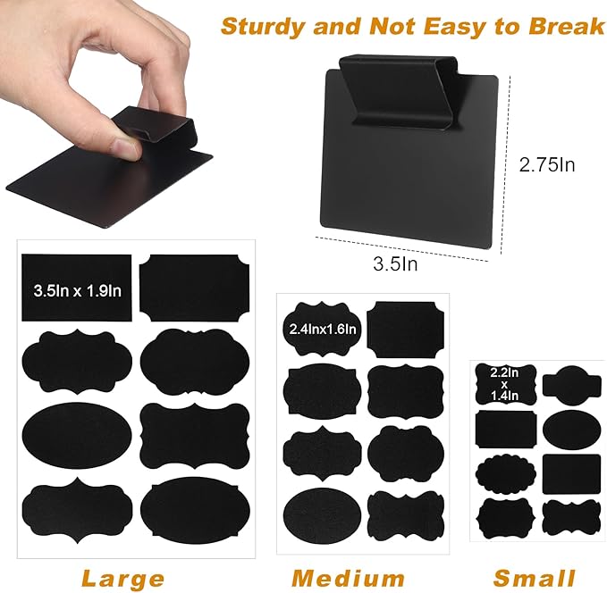 130 Pieces Basket Labels Clip Set for Storage Bins 24 Kitchen Basket Label Removable Clips, 104 Pantry Stickers and 2 Chalk Mark for Organizing Containers Drawers Baskets