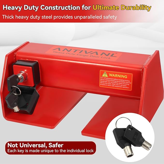 Shipping Container Lock Heavy Duty, Maximum Security Heavy Duty Trailer Door Lock, Connex Container Lock with Exclusive Keys, Shipping Container Accessories for Trailer Security