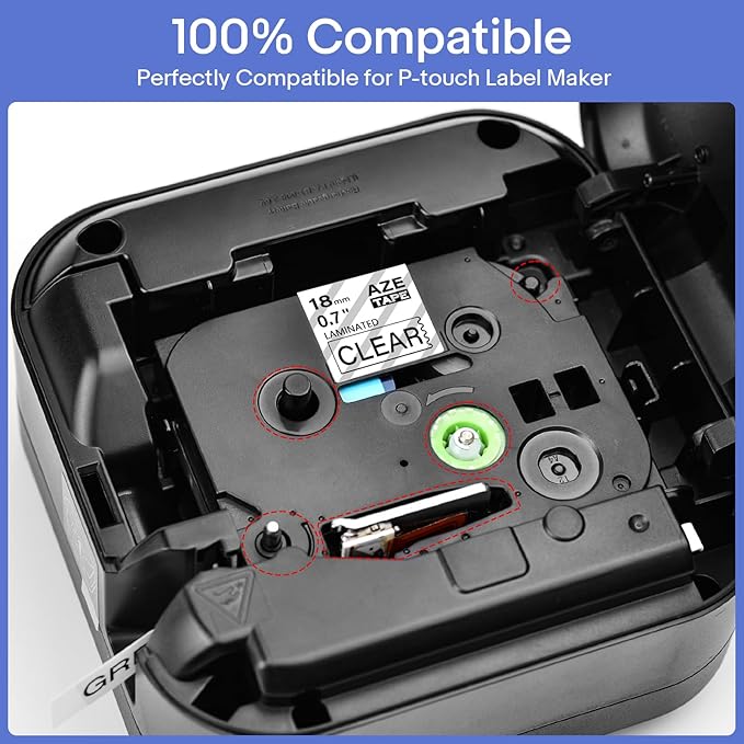 GREENCYCLE 10 Pack Compatible for Brother TZe-141 TZe141 TZ141 TZ-141 AZE Tape 18mm 0.7 Inch 3/4" Black on Clear Laminated Label Tape for PTD400, PTD400AD, PTD450, PTD600, PTP700, PTP710BT