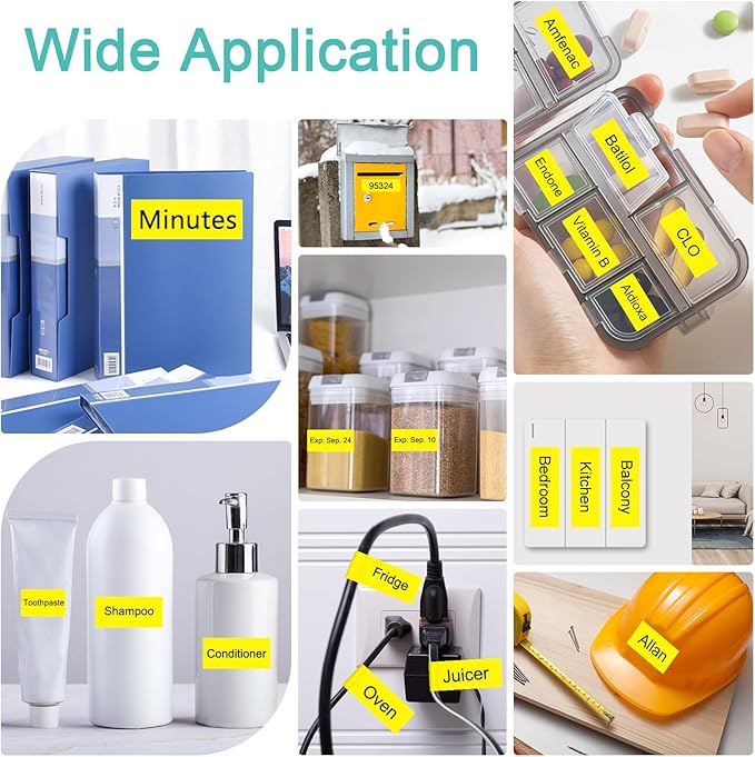 NineLeaf 10 Pack Compatible for Brother P-Touch TZe-641 TZe641 TZ-641 TZ641 TZ Tape 3/4 Inch 18mm 0.7 Laminated Black on Yellow Label Maker Tape Refills for PT-D400 PT-D410 PT-D600 PT-D610BT PT-D460BT