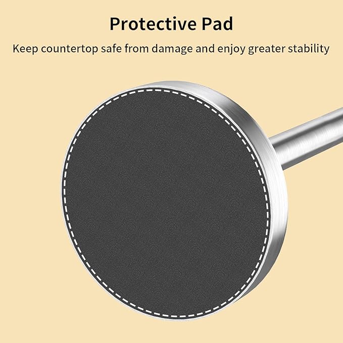 Paper Towel Holder Countertop, Black Paper Towel Holder with Weighted Base Non Slip, Standing Paper Towel Roll Holder for Kitchen Bathroom, Easy One-Handed Operation, Stainles Steel (Brushed Nickel)