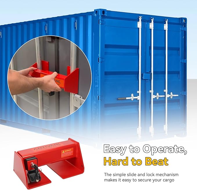 Shipping Container Lock Heavy Duty, Maximum Security Heavy Duty Trailer Door Lock, Connex Container Lock with Exclusive Keys, Shipping Container Accessories for Trailer Security