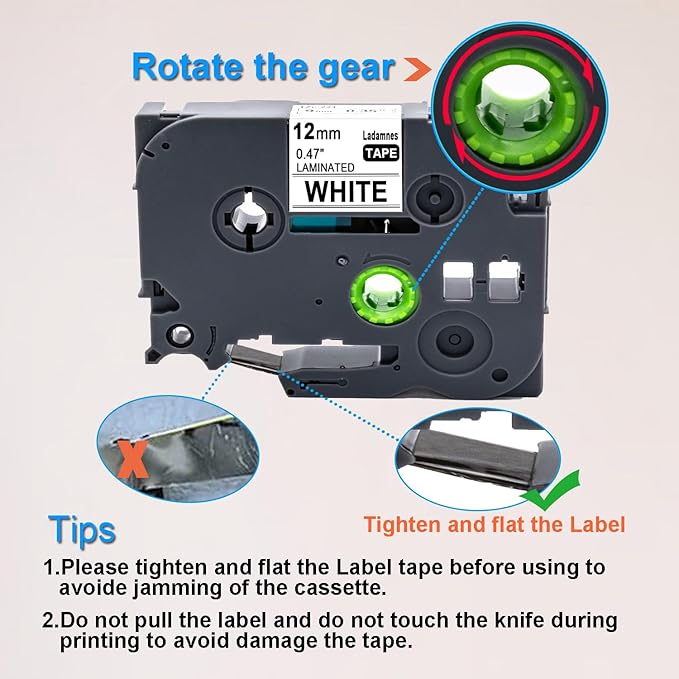 Tze251 Tze-251 24mm Label Tape Replacement for Brother P-Touch Label Tape Tz-251 24mm 0.94” Laminated Black on White Tape, Compatible with Brother PT-D610BT D600 700 PTP750W, 1 Inch, 2-Pack