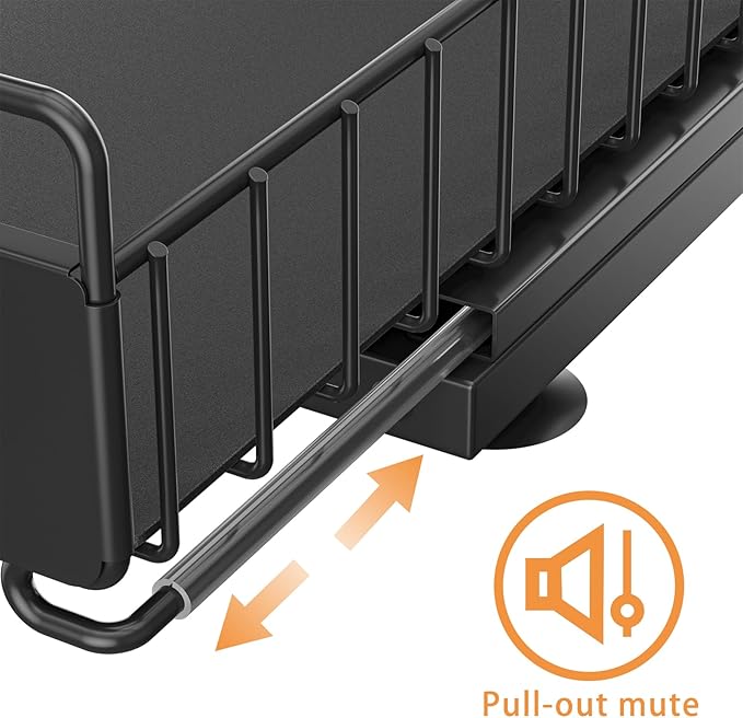 HOMEAILIE Under Sink Organizer, Single Tier Metal Pull Out Sliding Drawer Shelf for Kitchen Bathroom Cabinet Storage, Sturdy Rack – Black