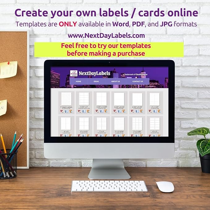 NextDayLabels – 4" x 1-1/3" Rectangular Sticker Labels for Printer - White Laser/Inkjet Printer Labels Return Address Labels Shipping Label Stickers (25 Sheets, 14 Per Sheet, 350 Labels)