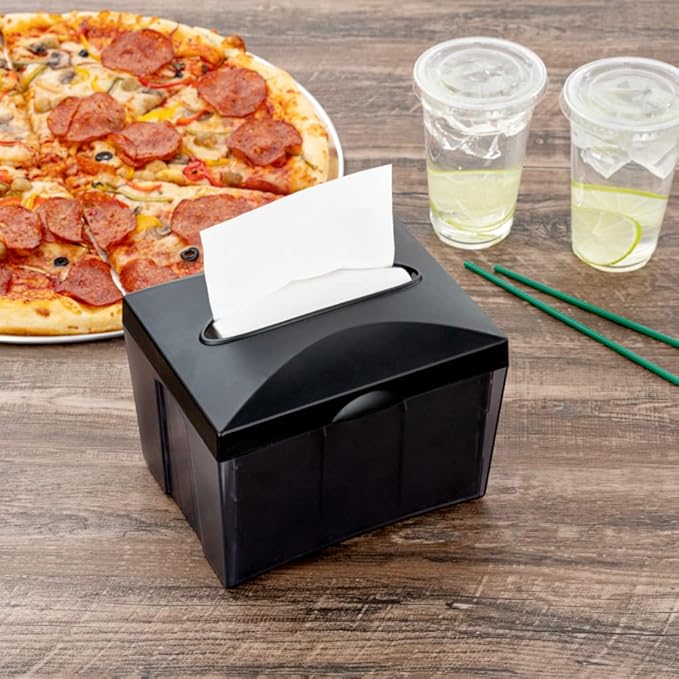 Restaurantware 7.5 x 6 x 6.3 Inch Napkin Holders 1 Rectangle Napkin Dispenser - Tabletop Easy Access Gray Plastic Commercial Napkin Dispensers Refillable For Countertops