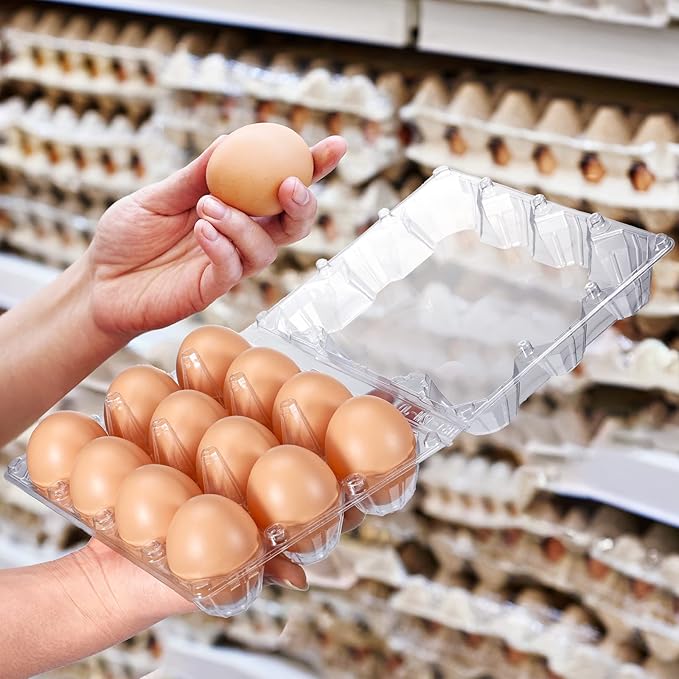 Zubebe 400 Pcs Plastic Egg Cartons Clear Egg Cartons Bulk Blank Tray for Chicken Farm Business Market Home Refrigerator Storage