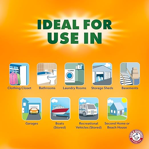 Arm & Hammer Essentials Hanging Moisture Absorber and Odor Eliminator, 17.5 oz., 3 Pack, Fragrance Free, Moisture Absorbers for Closets, Laundry Rooms and Bedrooms, Long-Lasting Freshness