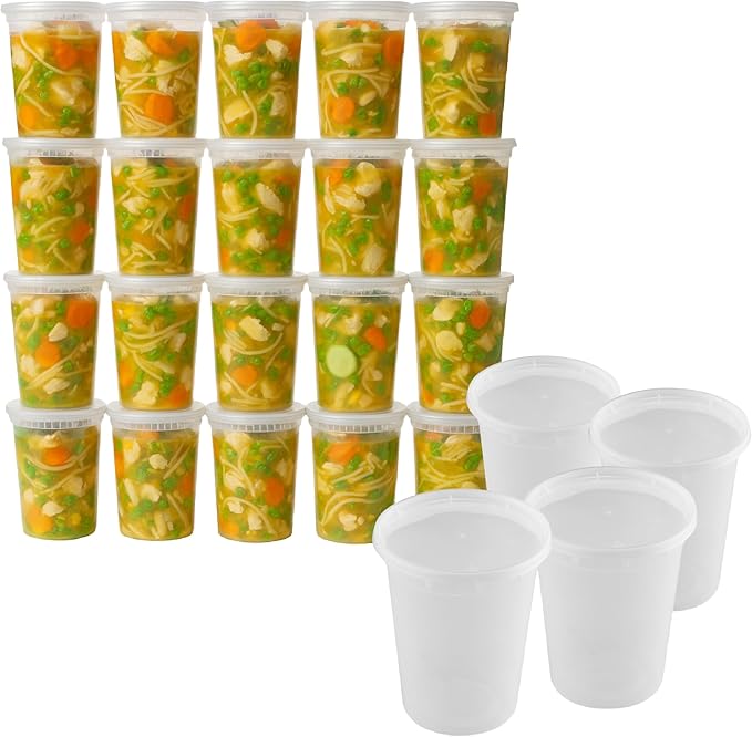 ProTakeOut, Heavy-Duty PP Deli Containers with Lids - 32oz PP Deli Container, 50 sets