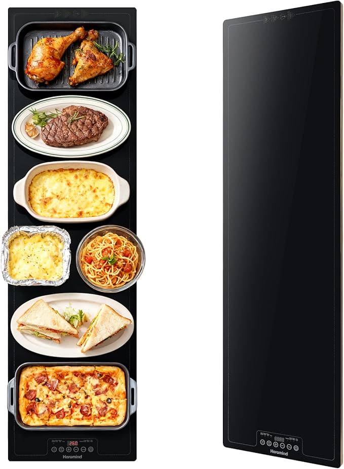 Electric Warming Tray,Extra Large Food Warming Mats with Temp-Settings & Timmer,Full Surface Heating Electric Food Warmer Mat Keep Food Warm at Buffet, Party, Sabbath, Daily Use (XXXL(47 * 14"))