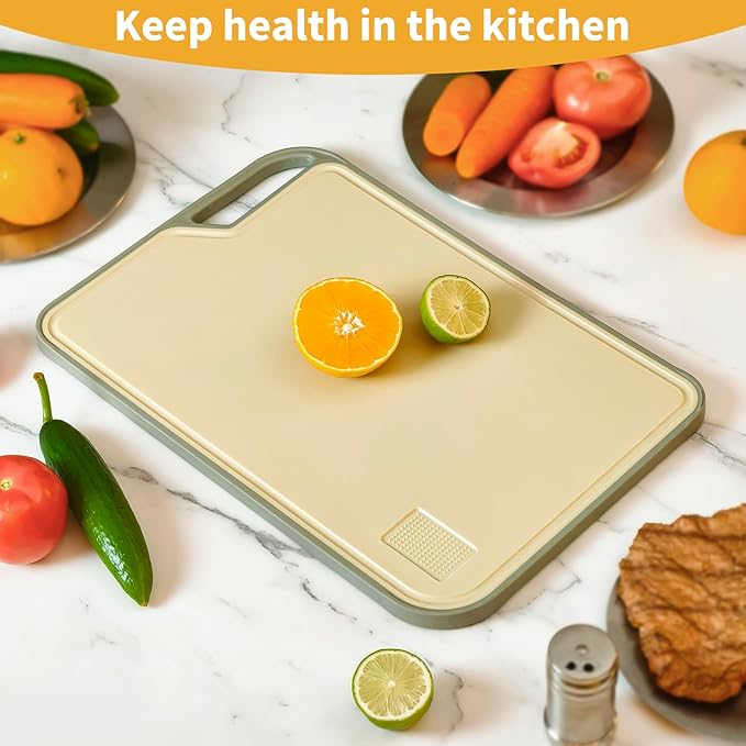 LIHOOOOM Cutting Board for Kitchen, Stainless Steel Cutting Board Easy to Clean,Double Sided Large Cutting Boards 13.4 X 9 inch,Dishwasher Safe