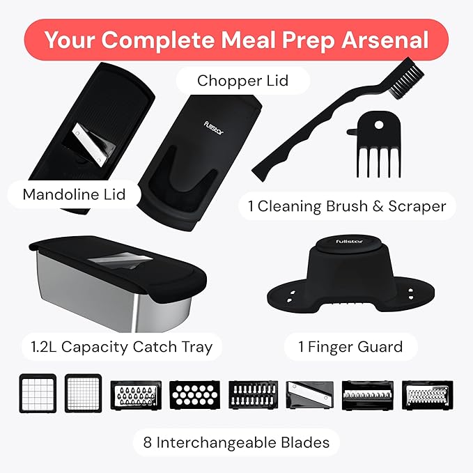 Fullstar The Original Pro Chopper - Vegetable Chopper and Spiralizer, Food Chopper with Container, Fruit Slicer, Kitchen Gadgets & Gifts, Home Essentials (14 in 1, Silver)