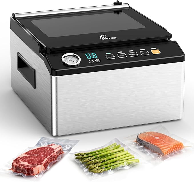 Chamber Vacuum Sealer for Food, 230W Commercial Food Saver Vacuum Sealer Machine, Meat Vacuum Packing Machine with 11.5" Seal Bar for Liquid-Rich Wet Foods, Cooking Sous Vide, Liquids, Powders, Sauce