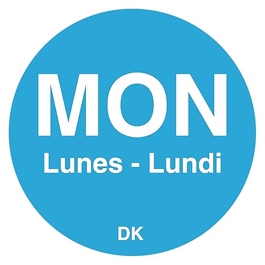 DayMark Safety Systems-IT1143921 Day of The Week 3/4" Circle Permanent Label, MON (Roll of 1,000) (Pack of 2)