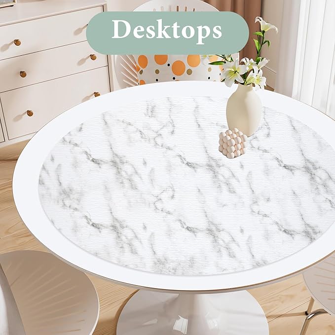 2-Layer Drawer and Shelf Liner for Kitchen Cabinet: 35.4 in X 39.5 Ft Non Slip Waterproof Shelf Paper Non Adhesive Refrigerator Liners White Marble Easy Liners for Bathroom with Knife Tape Measure