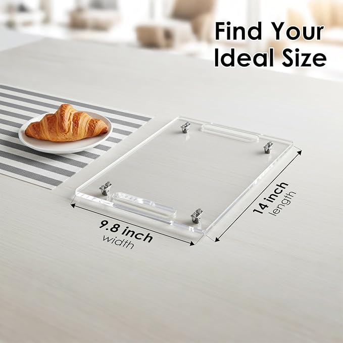 HAYVAN Acrylic Sliding Tray for Coffee Maker & Heavy Kitchen Appliances - Appliance Slider with Silent Wheels Slides Easily from Under The Cabinet - Easy to Clean (Clear, 9.8” W x 14”D)