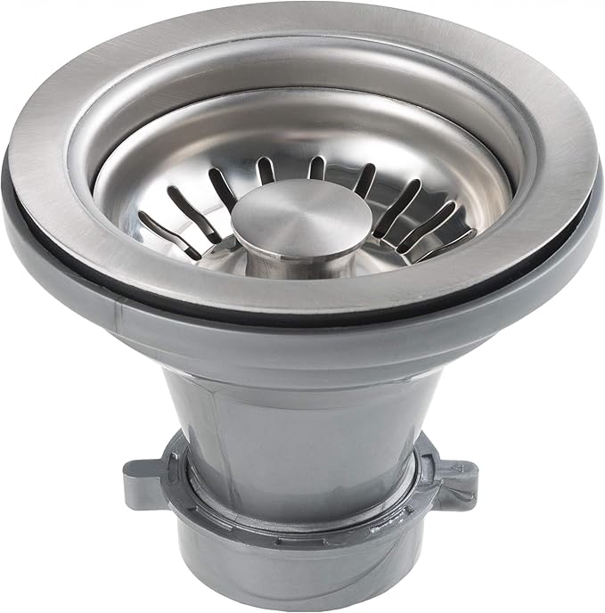 Kraus Kitchen Sink Stainless Steel Drain Assembly with Strainer, Fits Standard 3.5 in. or 4 in. Drain Openings