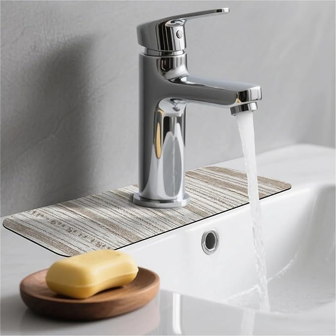 Kitchen Sink Splash Guard，Bohemian stripes Faucet Mat Sink Gadgets-Super Absorbent Fast Drying Mat Drip Catcher for Kitchen, Bathroom,Sink Mat, Dish Drying Mat, Bathroom(15" X 5.5" )