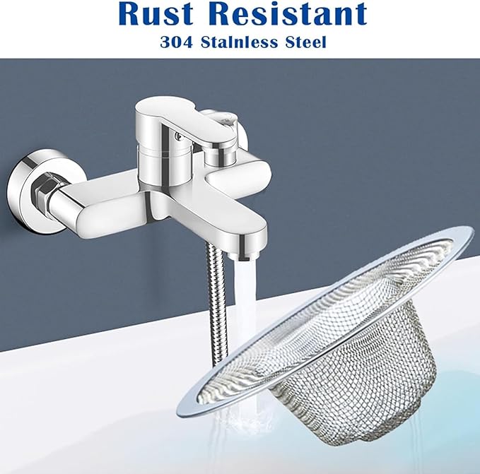 6 pcs Heavy Duty Stainless Steel Slop Basket Filter Trap, 2.75" Top / 1" Mesh Metal Sink Strainer,Perfect for Kitchen Sink/Bathroom Bathtub RV Wash Basin Floor Drain Balcony Drain Hole