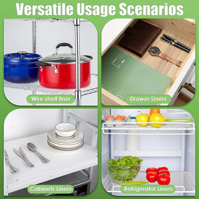 Shelf Liner for Wire Shelving. 18x197'', Easy to Cut. Thick/Waterproof/Non-Slip Non-Adhesive Stain-Proof for Clear Liner/Kitchen/Cabinet/Drawer