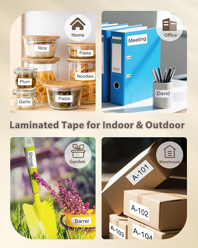 6-Pack TZe-251 24mm 0.94 Laminated White Tz Tape Replace for Brother Label Maker Tape 1 Inch TZe251 TZ-251 Compatible with Brother P Touch PT-D600 PT-D610BT PTP700 PTP710BT