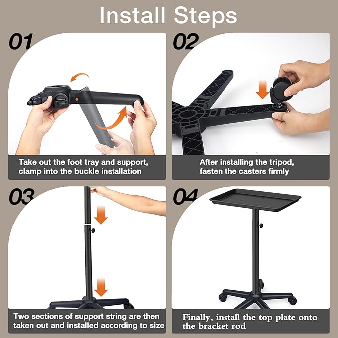 Salon Tray on Wheels,Height Adjustable Salon Color Tray Rolling Instrument Tray for Hair Stylist