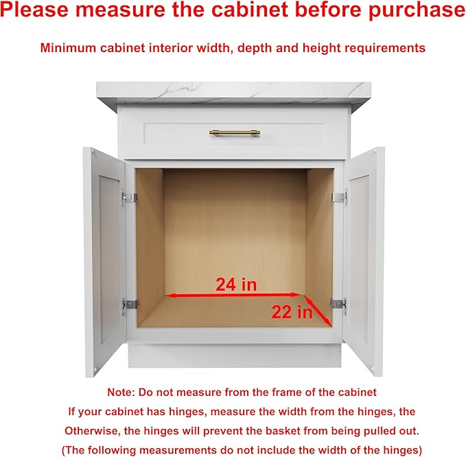 Sikarou Pull Out Cabinet Organizer,Heavy-Duty Slide Out Shelf, Wood And Wire Basket, Pull Out Drawer for for Kitchen Under Sink Space, Pantry, Bathroom (23 * 21 WM)