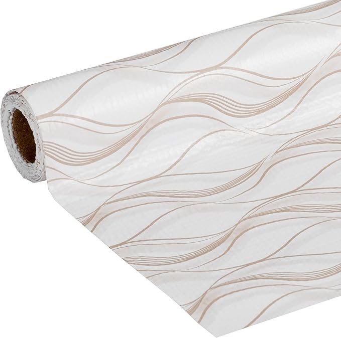 Smooth Top EasyLiner for Cabinets & Drawers - Easy to Install & Cut to Fit - Shelf Paper & Drawer Liner Non Adhesive - Non Slip Shelf Liner - 20in. x 6ft. - 6 Roll Project Pack - Taupe Svelte