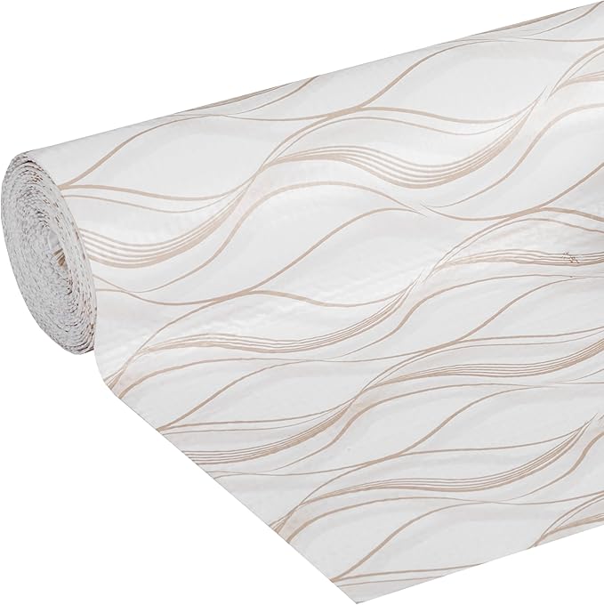 Smooth Top EasyLiner for Cabinets & Drawers - Easy to Install & Cut to Fit - Shelf Paper & Drawer Liner Non Adhesive - Non Slip Shelf Liner - 12in. x 10ft. - 6 Roll Project Pack - Taupe Svelte