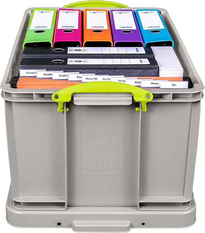 Really Useful Plastic Storage Box 64 Litre Recycled Dove Grey