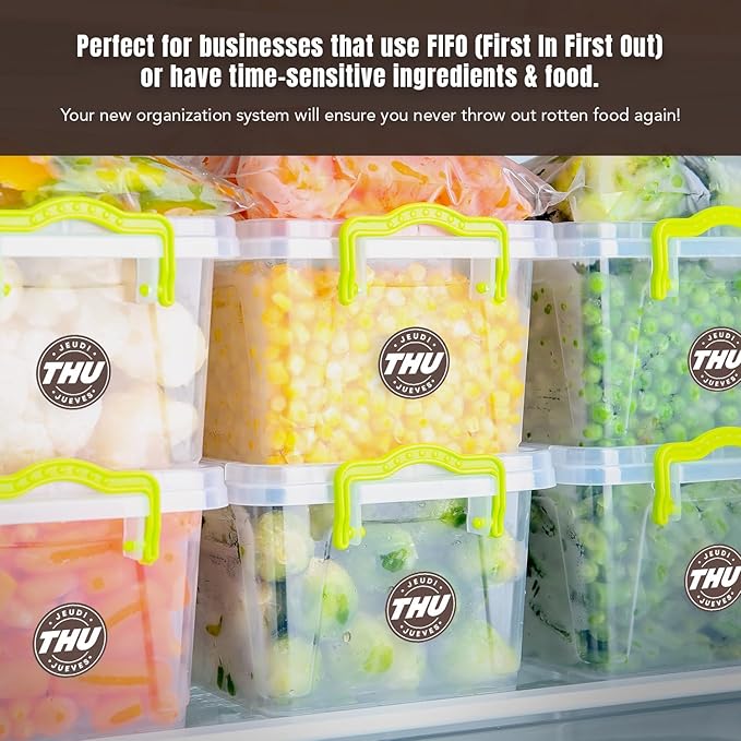 Easy Identification Date Stickers 7,000 Days of The Week Stickers – Thursday 3/4" Days of The Week Food Labels – Day Dots for Food – Restaurant Supplies – Best by Commercial Kitchen Supplies