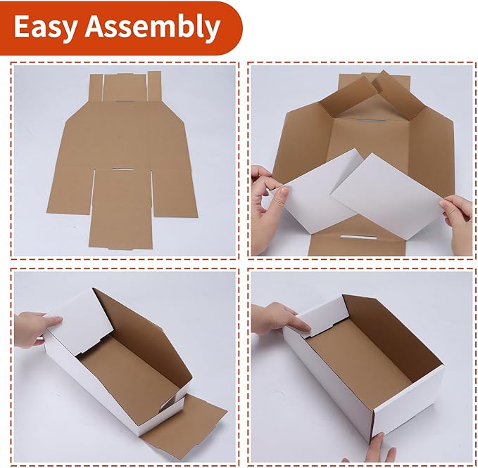 ZBEIVAN Cardboard Storage Bins Boxes 35 Packs 12x2x4.5 Inches, Easy Assembly Pantry Organizer Bins for Shelf, White
