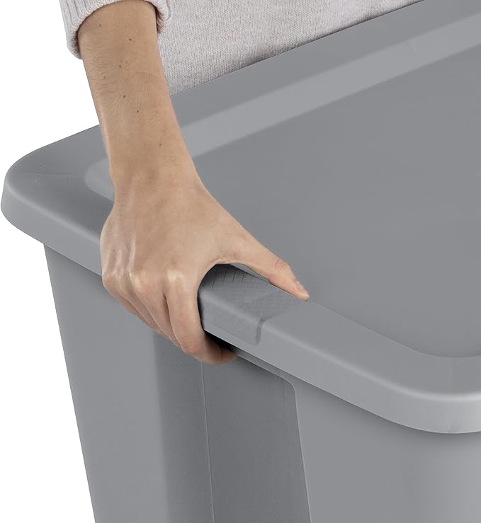 30-Gallon Storage Bins with Lids (2-Pack) – Heavy-Duty, Stackable Plastic Totes for Garage, Basement, Outdoor & Home Organization, Grey Weatherproof Containers