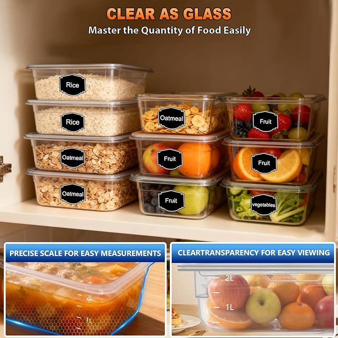 RVGMBO 1/3 Size 2.5 Inch Commercial Food Pan with Lids-[NSF Certified][Hot&Cold Resistant] 6PCS Clear Restaurant Food Storage Containers with Lids, Topping Salad Bar Container (BPA-Free)