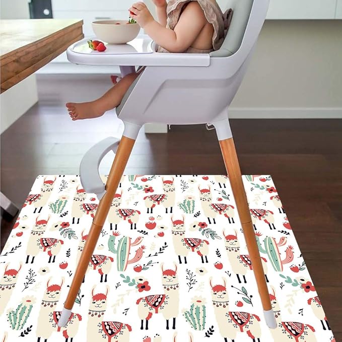 Splat Mat for Under High Chair/Arts/Crafts by CLCROBD, 51" Baby Anti-Slip Food Splash and Spill Mat for Eating Mess, Waterproof Floor Protector and Table Cloth