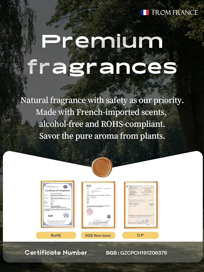 Ceeniu Luxurious Car Air Freshener CF23, Odor Release Gel, 45 oz Large Capacity, Adjustable scent intensity with gear control, Natural Plant Extract, Whispering Pines Scent, Last 4 months