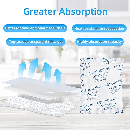 Desiccant Packs – 5 Gram 220 Packs Moisture Absorbers, Food Grade Desiccant with Color Indicating, Premium Desiccant Packs for Storage, Great for Spices, Foods, Electronics, Jewelry