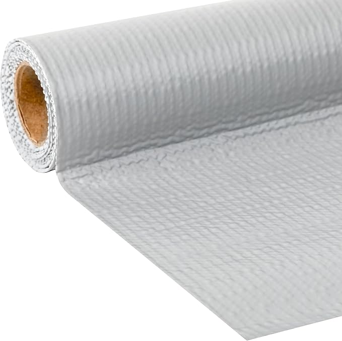 Duck Brand Smooth Top EasyLiner for Cabinets & Drawers - Easy to Install & Cut to Fit - Shelf Paper & Drawer Liner Non-Adhesive - Non Slip Shelf Liner - 20 Inch Width - 36 Total Feet - Grey